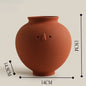 Abstract Face Design Ceramic Table Top Vase